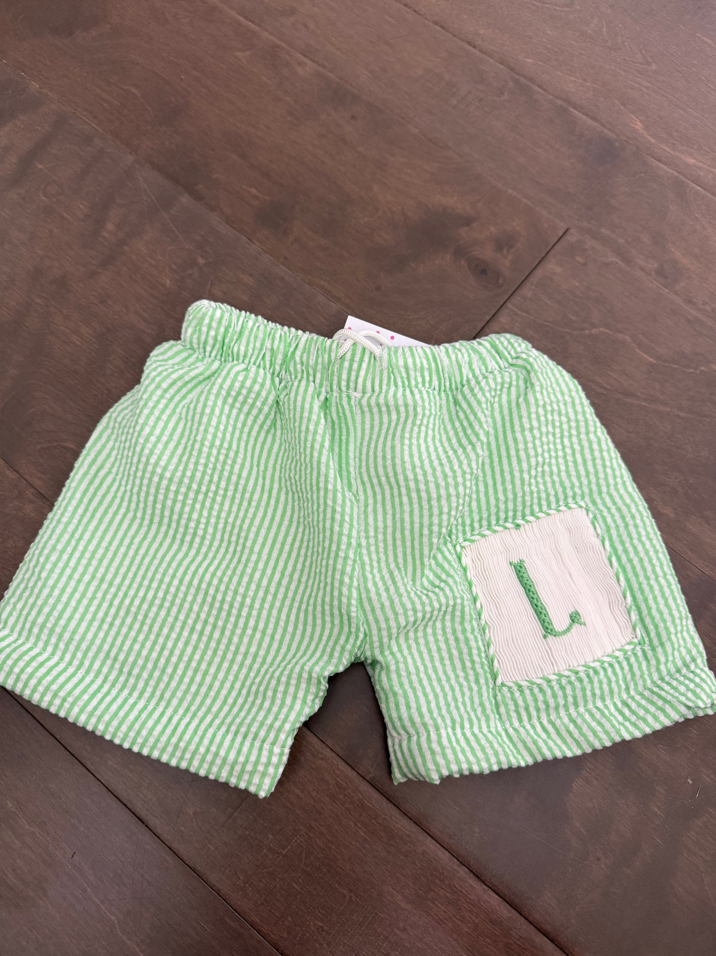 Green Smocked Trunks