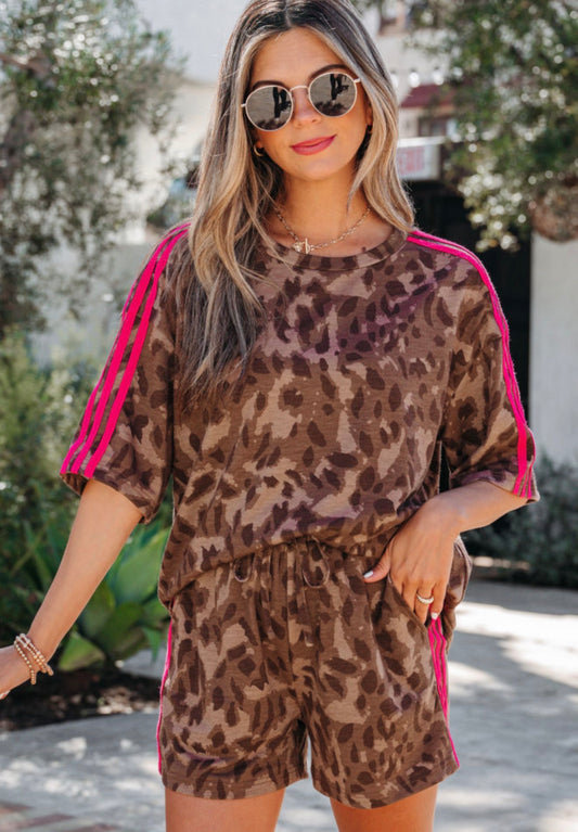 Cheetah Shorts Set