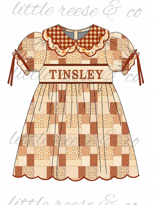 Fall Patchwork Name Smock- ETA October