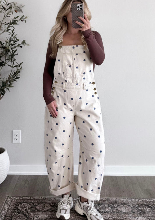 Polka Dot Jean Overalls