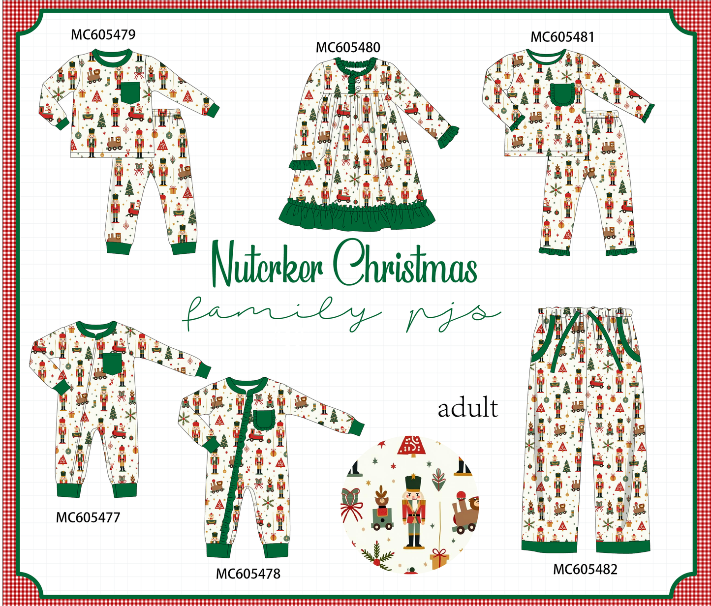 PO93 Forest nutcracker print pajama collection