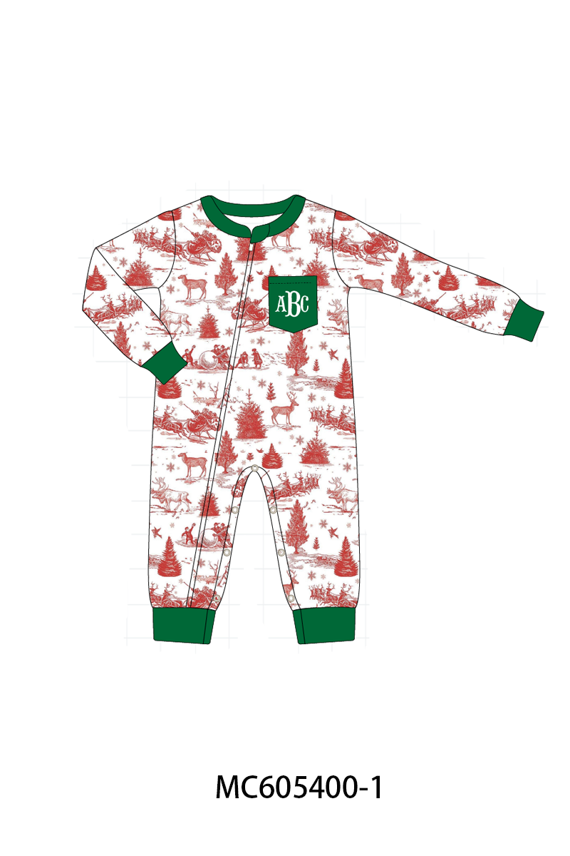 PO93 Classic Christmas Toile monogram embroidery collection