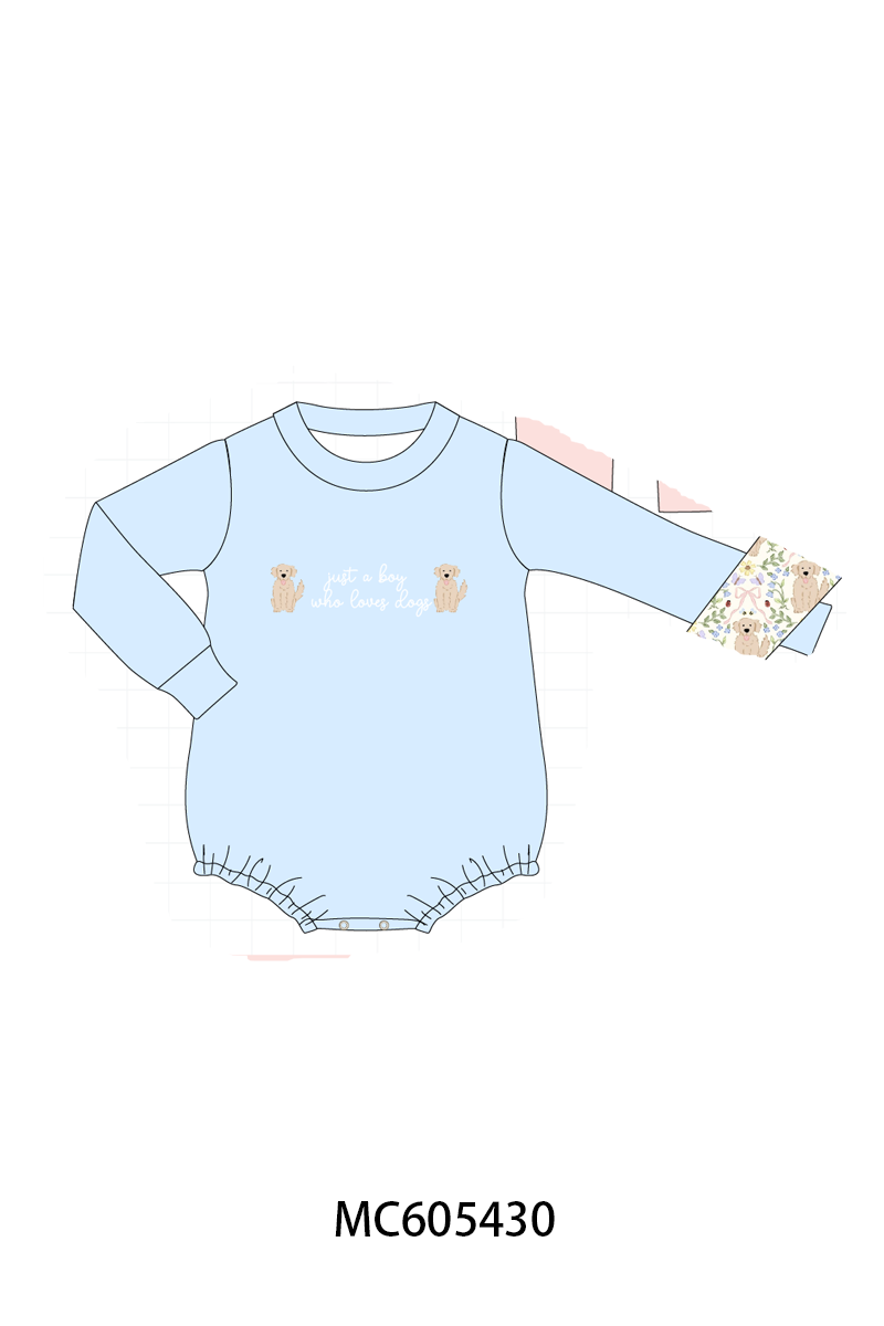 PO93 Pink&blue puppy embroidery collection
