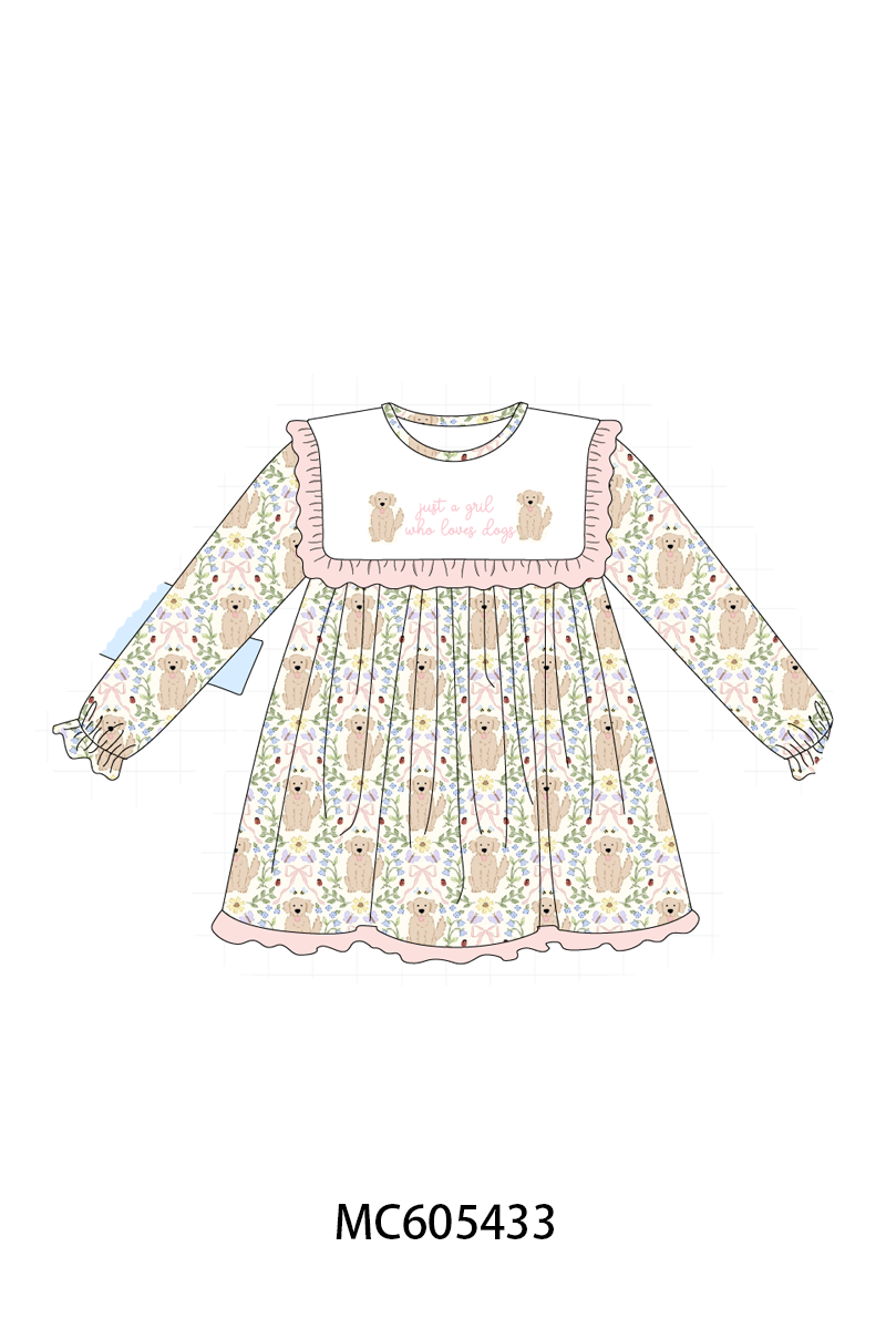 PO93 Pink&blue puppy embroidery collection