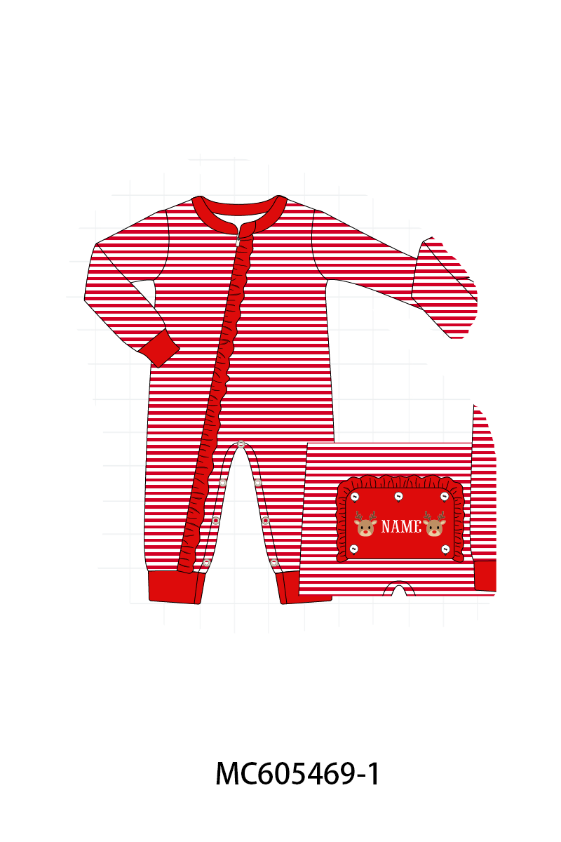 PO93 Christmas stripe tree santa monogram embroidery collection