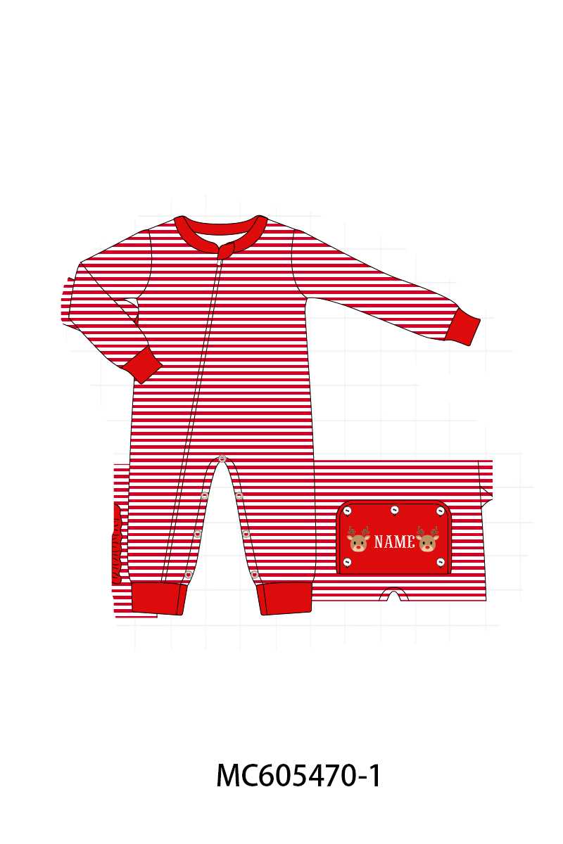 PO93 Christmas stripe tree santa monogram embroidery collection
