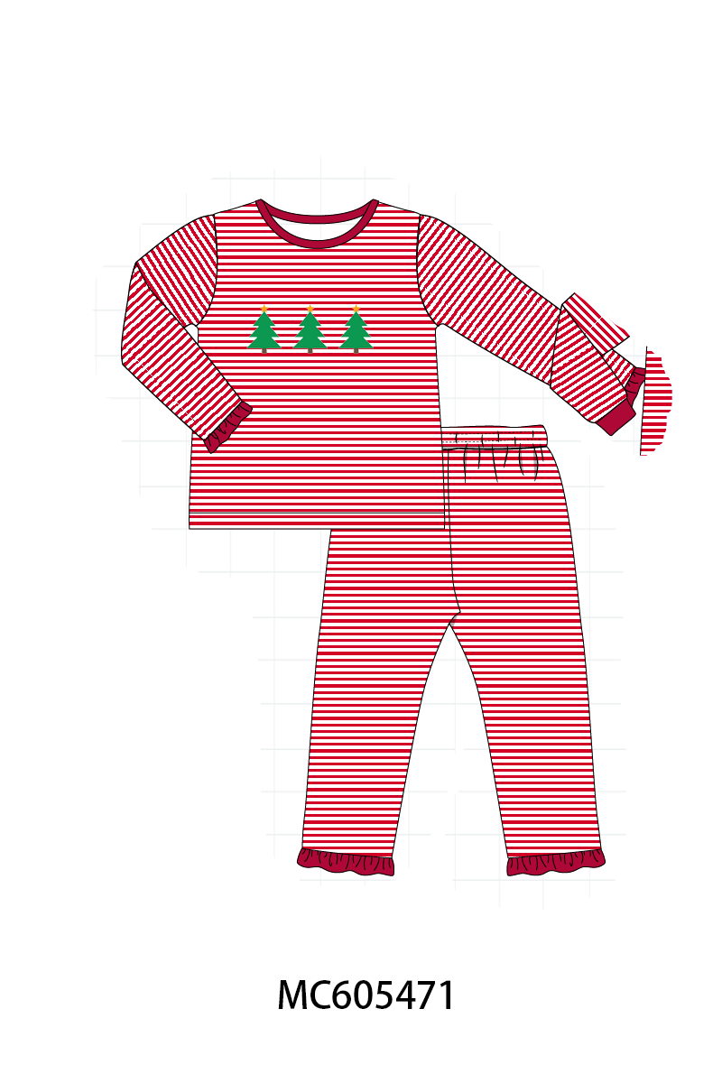 PO93 Christmas stripe tree santa reindeer gingerbread embroidery collection