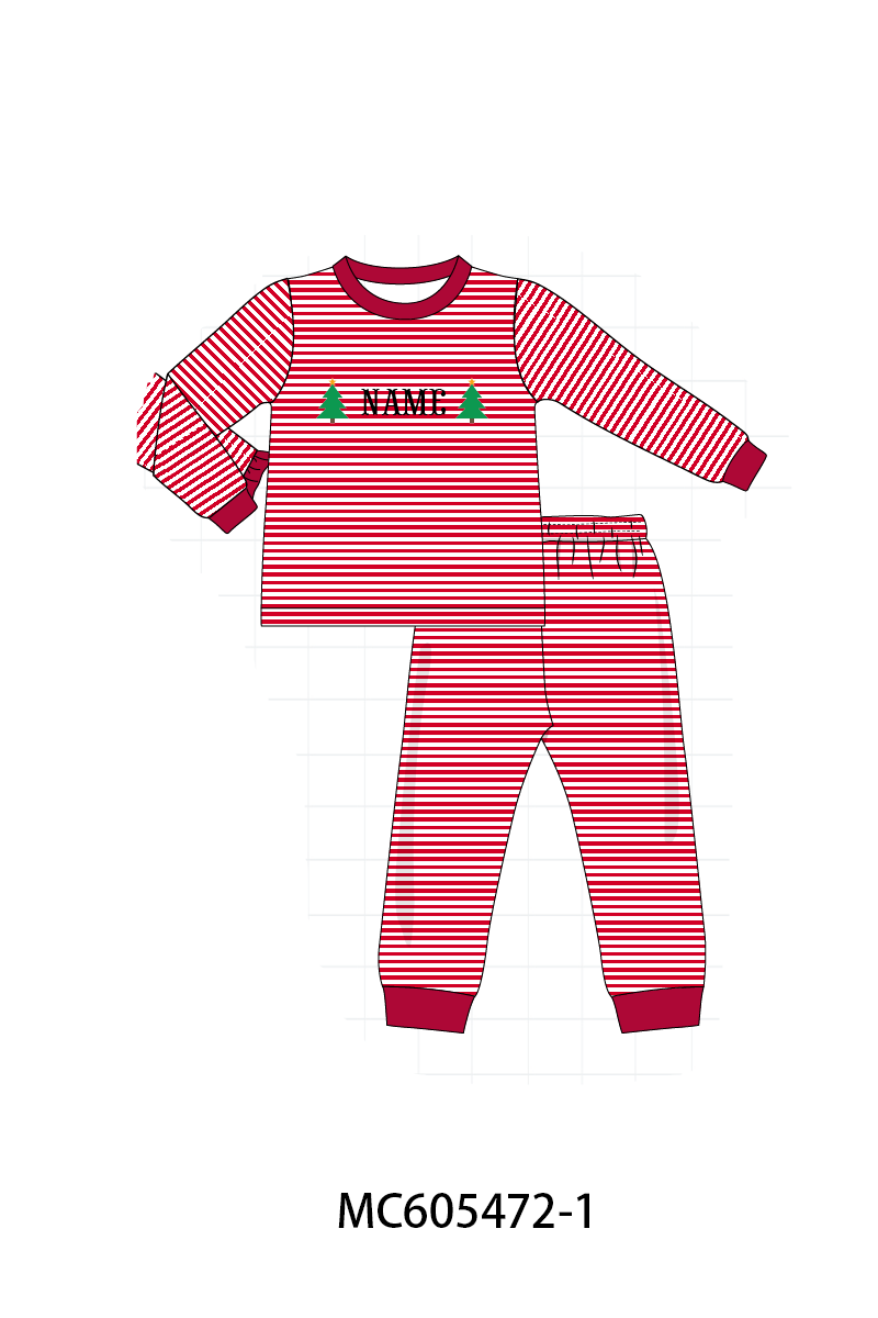 PO93 Christmas stripe tree santa monogram embroidery collection