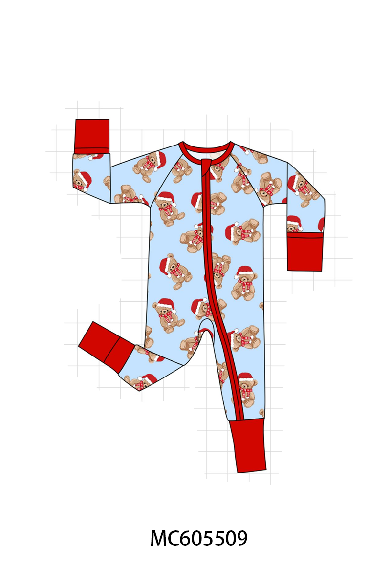PO93 Pink&blue christmas teddy bamboo collection