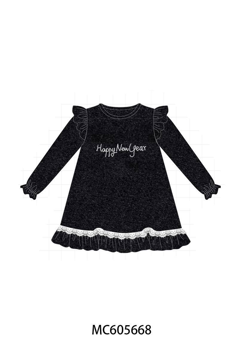 PO93 Black happy new year velvet pearl collection
