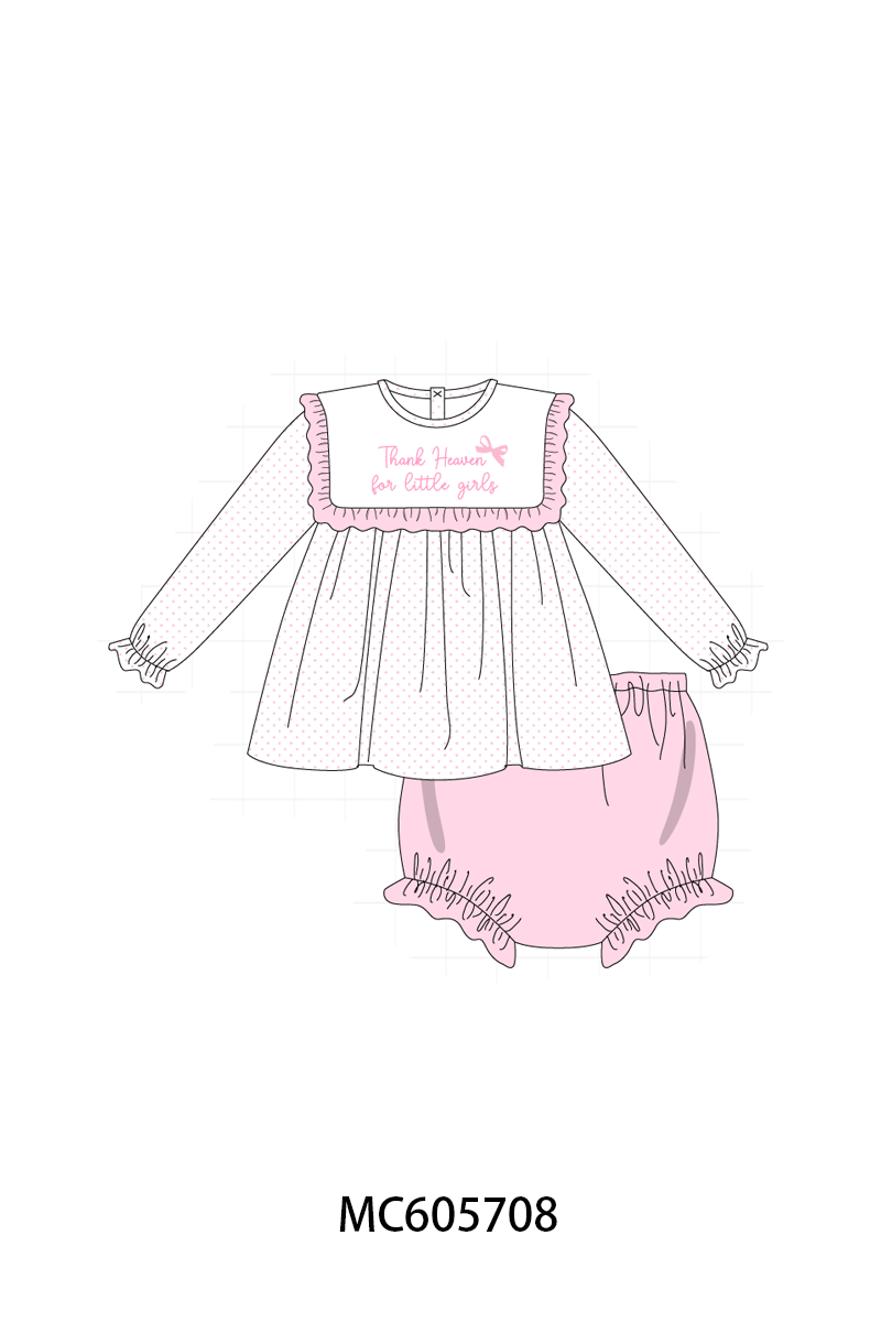 PO93 Pink&blue embroidery dot gingham collection